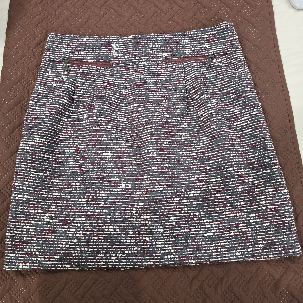 LOFT Chic Tweed Skirt in Black, White, and Red